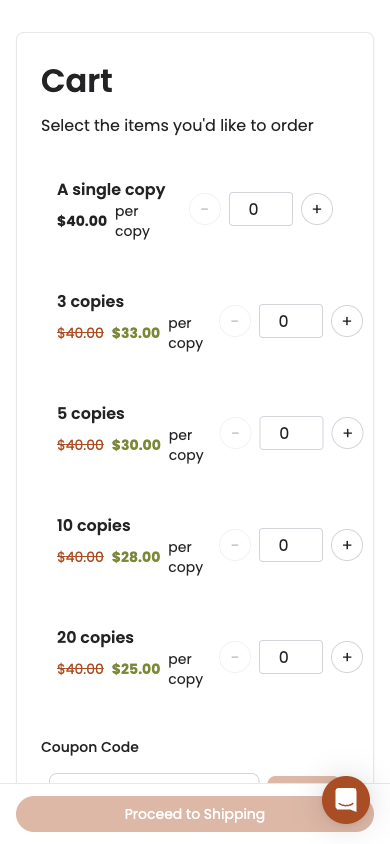 Checkout cart step on mobile, with the order summary shown below the cart